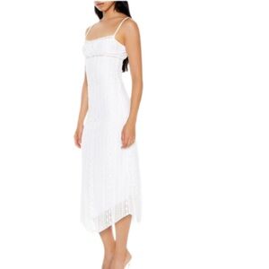Eyelash Lace Cami Midi Dress Color Is Ivory Size Large
